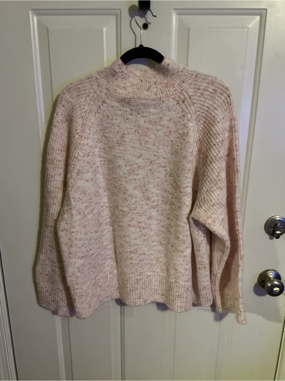 LOFT Soft Pink Speckled Mock Neck Sweater